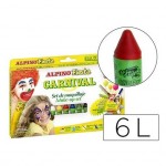 Barra maquillaje Alpino carnaval caja de 6 colores surtidos