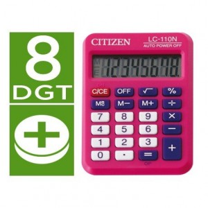 Calculadora bolsillo Citizen Modelo LC-110N fucsia 8 digitos