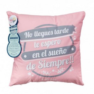 Funda Cojin 45x45 cm No llegues tarde te espero en el sueño de siempre Lovely Story