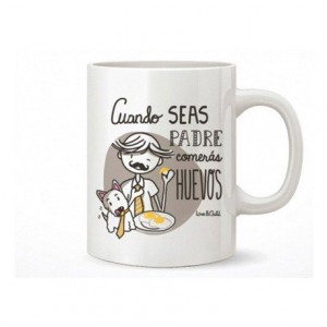 Taza ceramica love&child Cuando seas padre comeras huevos de 300 cl