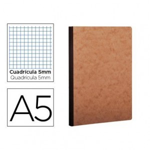 Libreta Clarefontaine A5 tapa cartulina impresion cuadriculado 5mm 96 hojas