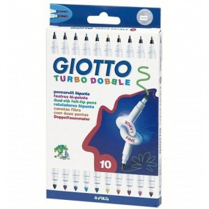 Rotulador Giotto Turbo Doble punta gruesa y fina Caja de 10 colores