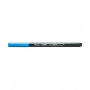 Rotulador Lyra aqua brush acuarelable doble punta fina y pincel azul claro