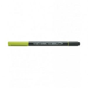 Rotulador Lyra aqua brush acuarelable doble punta fina y pincel verde manzana