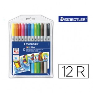 Rotulador Staedtler Noris Club doble punta media y gruesa lavable caja 12