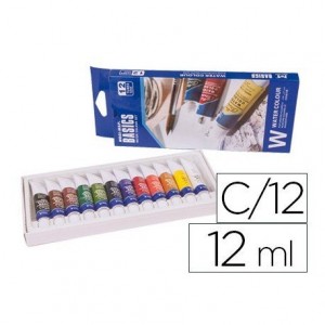 Acuarela Artist caja carton de 12 colores surtidos 12 ml