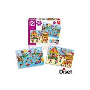Puzzle parque acuático y feria a partir de 5 años 2x48 piezas Diset