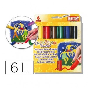 Tempera solida en barra Instant Pocket 6 uds