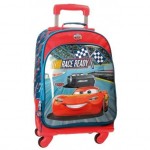 Mochila Cars Race 44x33x21 cm de Microfibra con ruedas