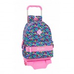 Mochila escolar Benetton 46x33x14 cm de Poliester Cuori con ruedas