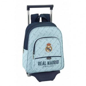 Mochila Escolar del Real Madrid 34x27x10 cm con Ruedas Azul