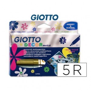 Rotulador Giotto multisuperficie punta gruesa caja 5 unidades