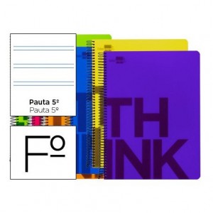 Bloc Folio marca Liderpapel serie Think pauta 2.5 mm surtidos