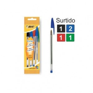 Boligrafo Bic Cristal Medium 1mm bolsa Colores Surtidos