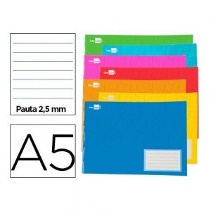 Libreta escolar Liderpapel A5 horizontal 32 hojas colores surtidos