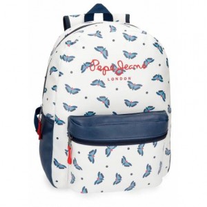 Mochila Escolar Pepe Jeans 42x33x14 cm de Piel Sintetica Feli Adaptable a carro