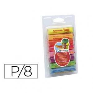 Plastilina Jovi Fluorescente Blister 8 barras