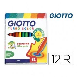 Rotulador Giotto Turbo punta fina lavable caja 12 rotuladores