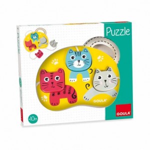 Puzzle de 10 meses a 3 años 3 gatos Goula