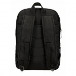 Mochila Escolar Pepe Jeans 44x30x15 cm de Poliester Cross Doble compartimento Negra Adaptable a carro