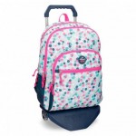 Mochila escolar Movom 44x33x13 cm de Poliéster Confeti Azul con carro