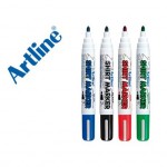 Pack rotuladores para tela textil Artline colores azul negro rojo verde