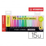 Rotulador Stabilo Boss 70 Fluorescente de Colores Surtidos Blister de 15 unidades