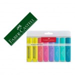 Rotulador Faber Castell fluorescente 1546 pastel textliner estuche 8 unidades colores surtidos