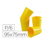 Vaso ABS amarillo 95x75 mm con borde grueso redondeado