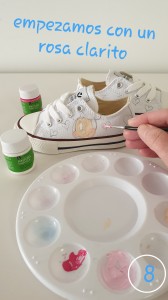 Pintar zapatillas con pintura para tela paso a paso