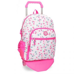 Mochila escolar con carro Movom Confeti Fucsia