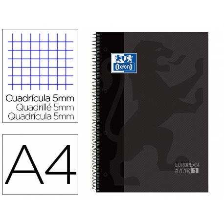 Cuaderno Oxford A4 Gris Tapa Extradura