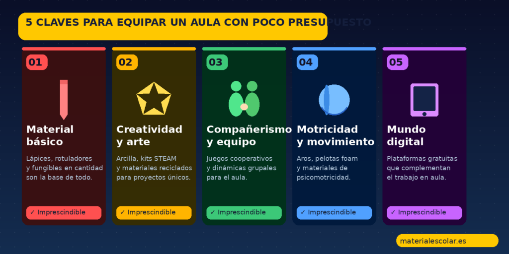 Cómo equipar un aula con poco presupuesto